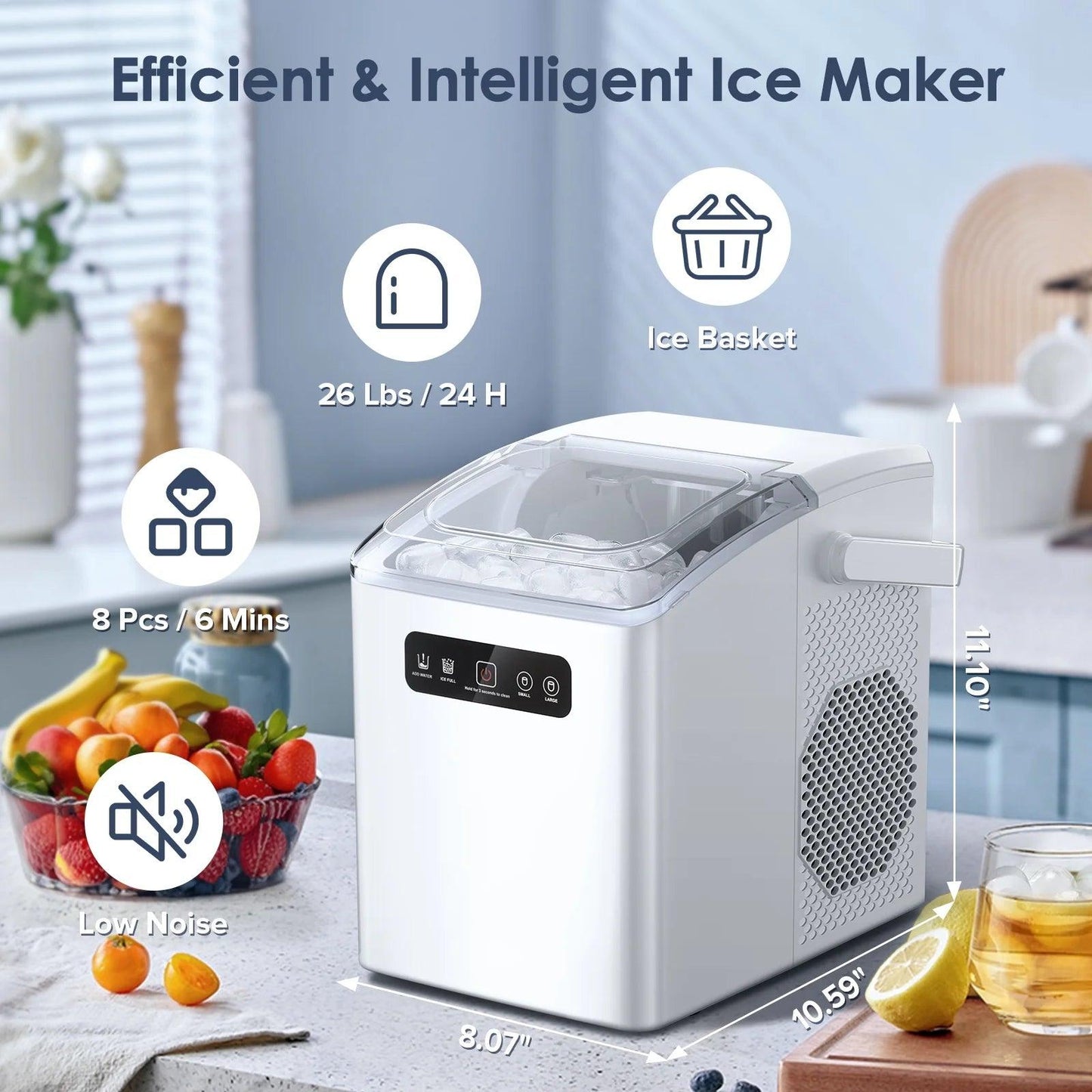 Portable Countertop Ice Maker with Self-Cleaning Function - District Goods