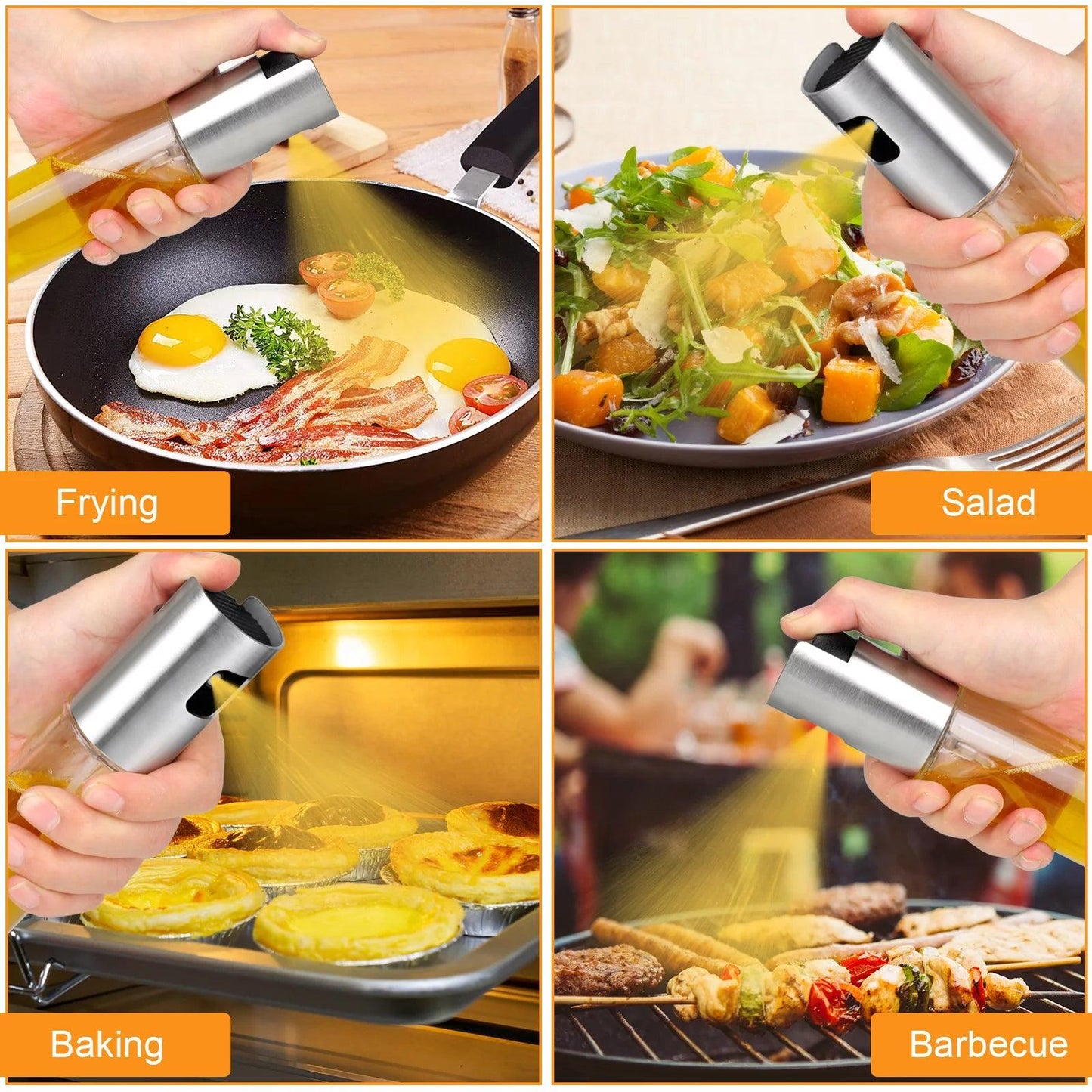 Glass Olive Oil Sprayer with Baking Brush, Bottle Brush, and Oil Funnel - District Goods