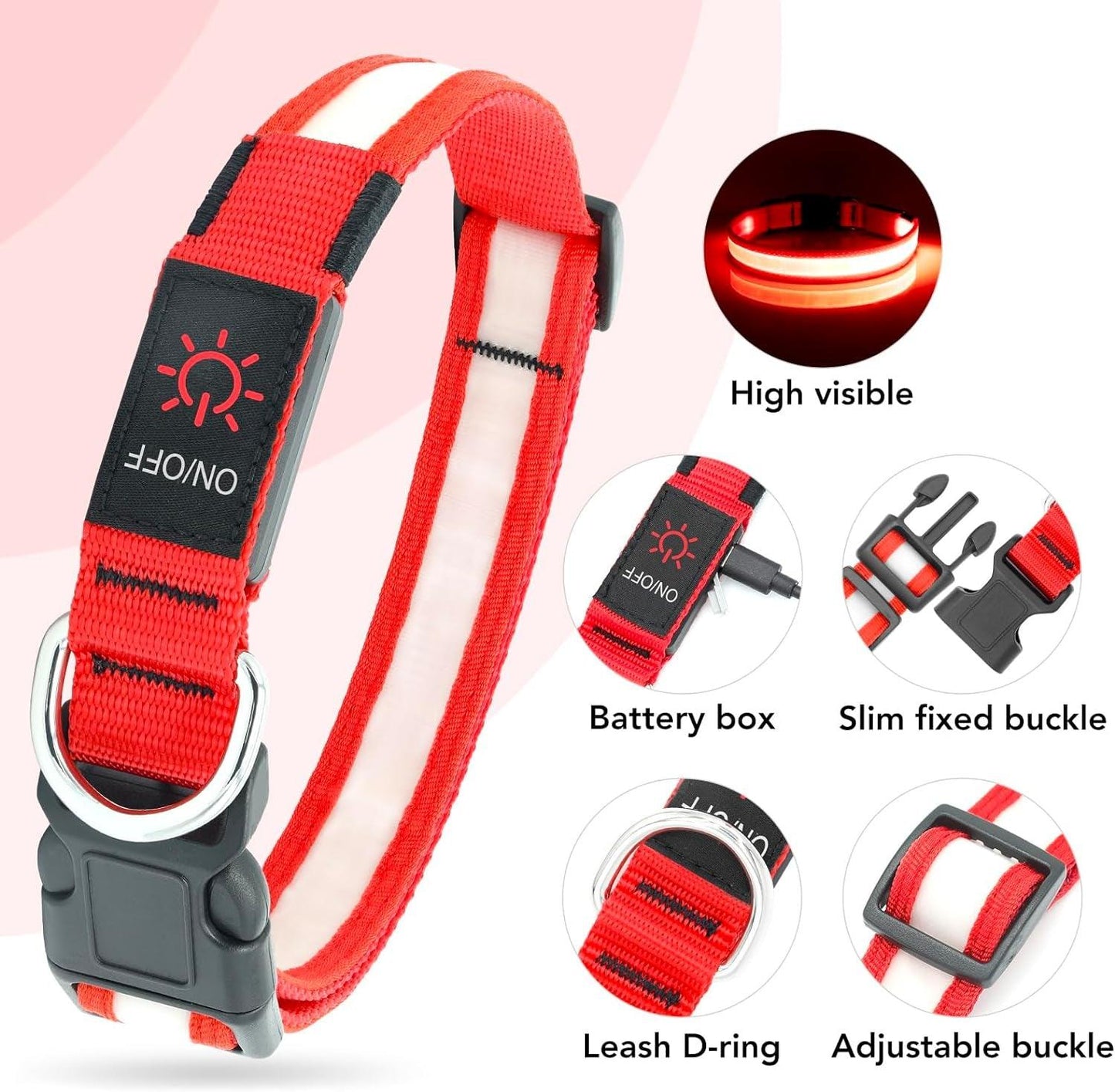 LED Dog Collar with Adjustable Brightness and Safety Features - District Goods