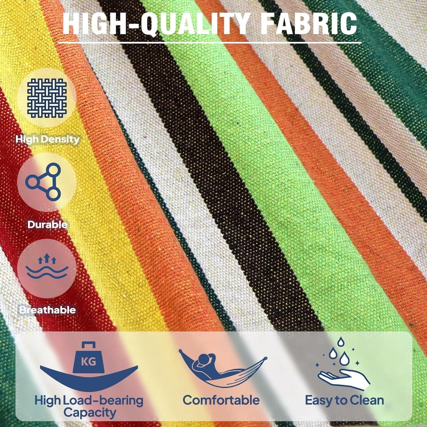 Portable Garden Cotton Hammock with Tree Straps - District Goods
