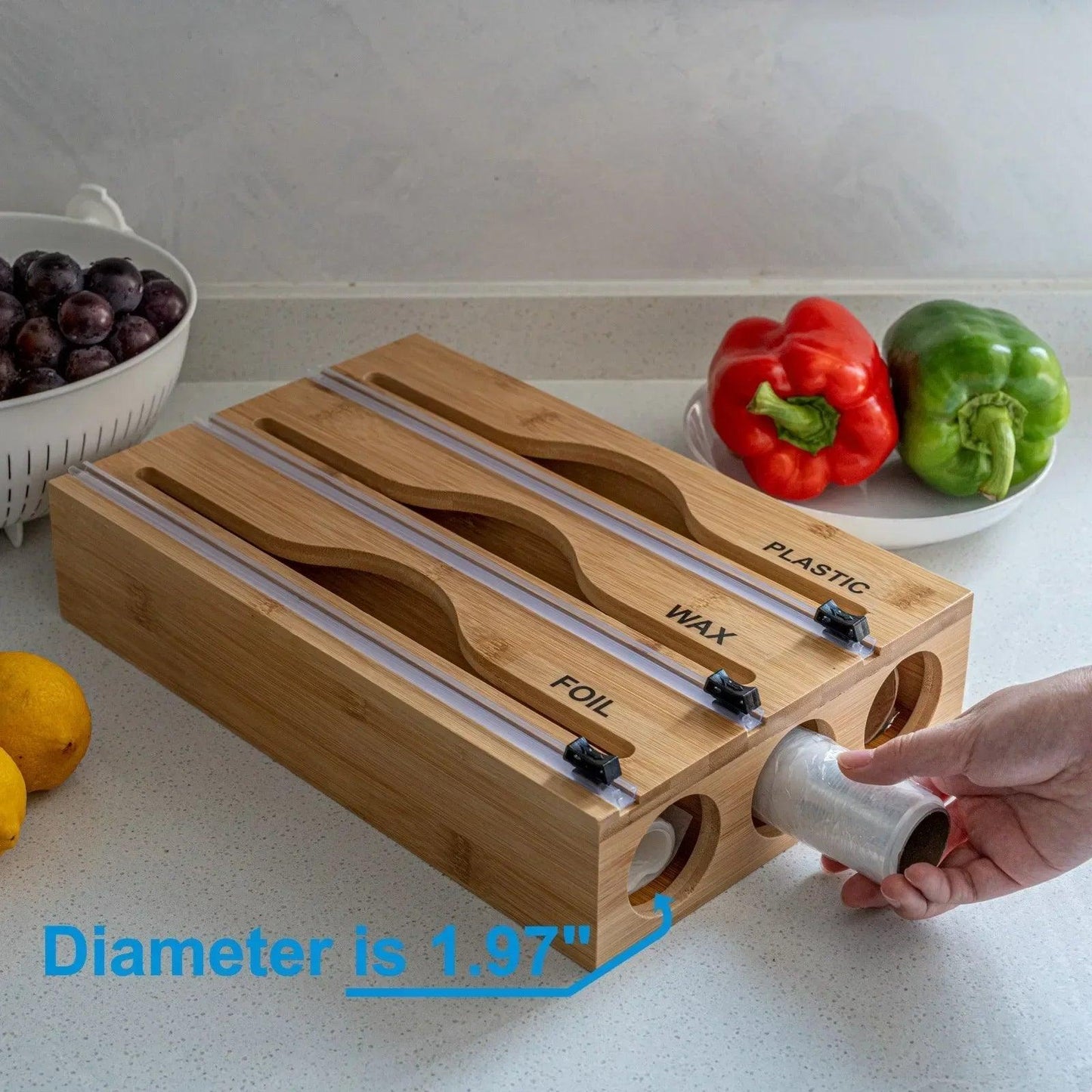 Wall Mounted Wooden Cling Film Cutter - District Goods