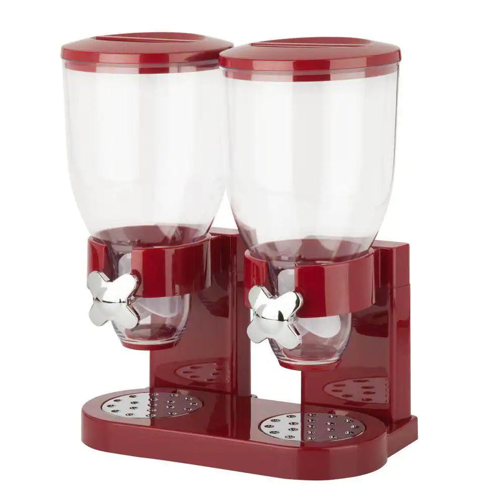 Double Red Cereal Dispenser with Portion Control - District Goods