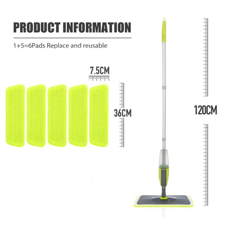 Rotating Spray Mop Broom Set with Reusable Microfiber Pads - District Goods