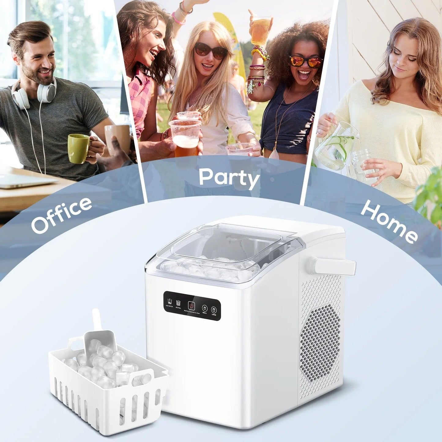 Portable Countertop Ice Maker with Self-Cleaning Function - District Goods