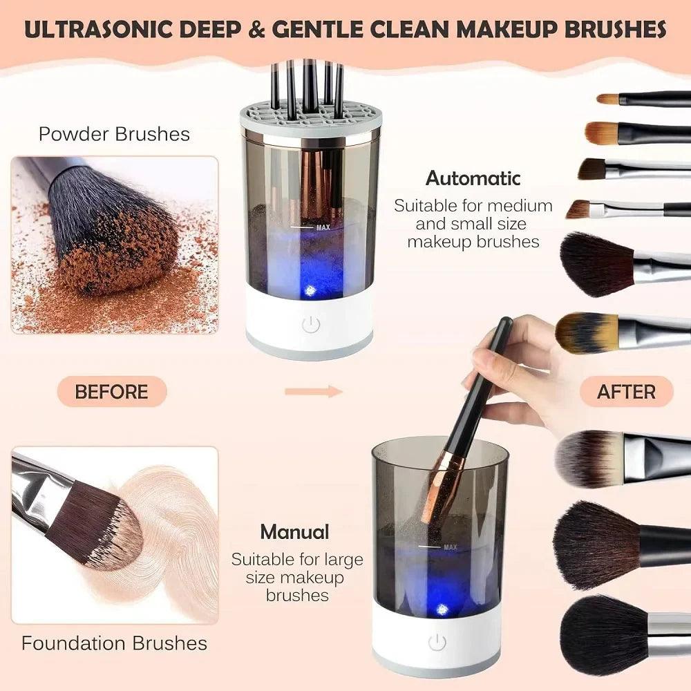 Electric Makeup Brush Cleaner with Automatic Cleaning and Fast Drying Function - District Goods
