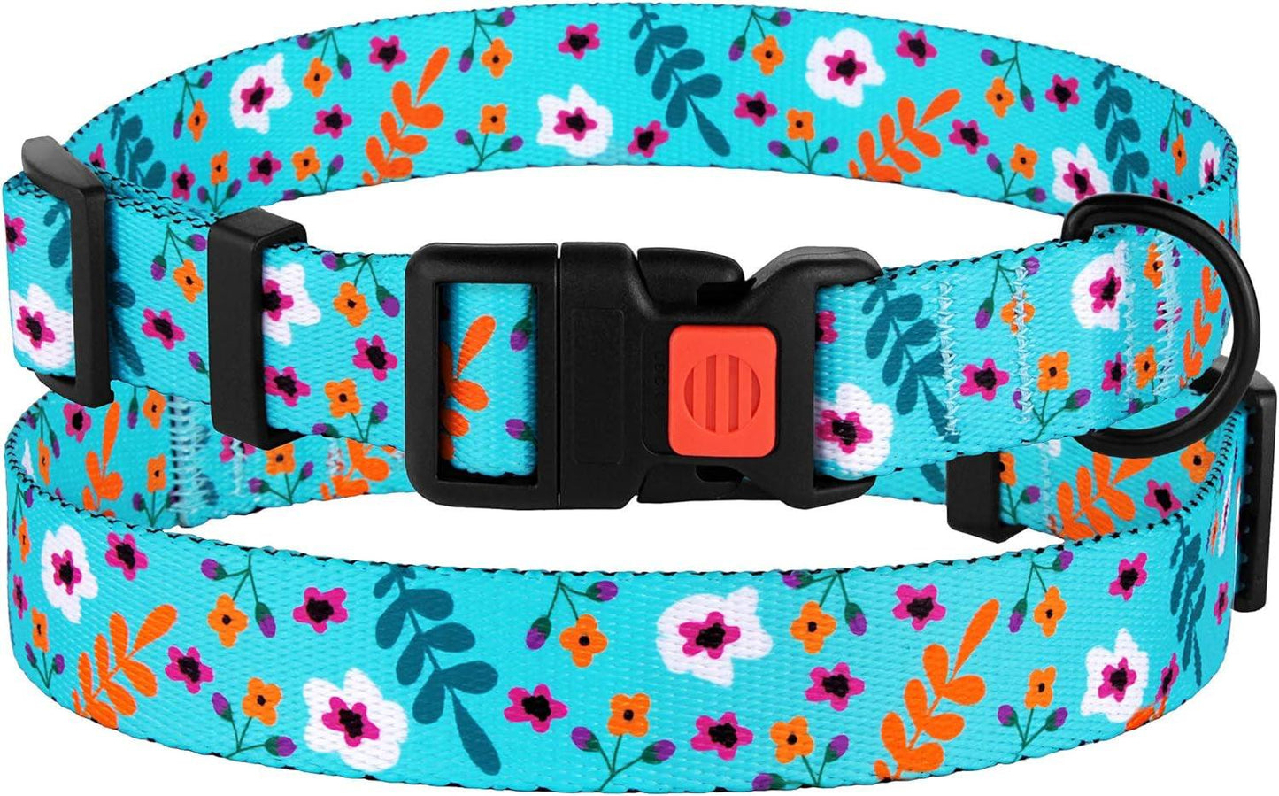 Adjustable Floral Nylon Dog Collar with Flower Print - District Goods