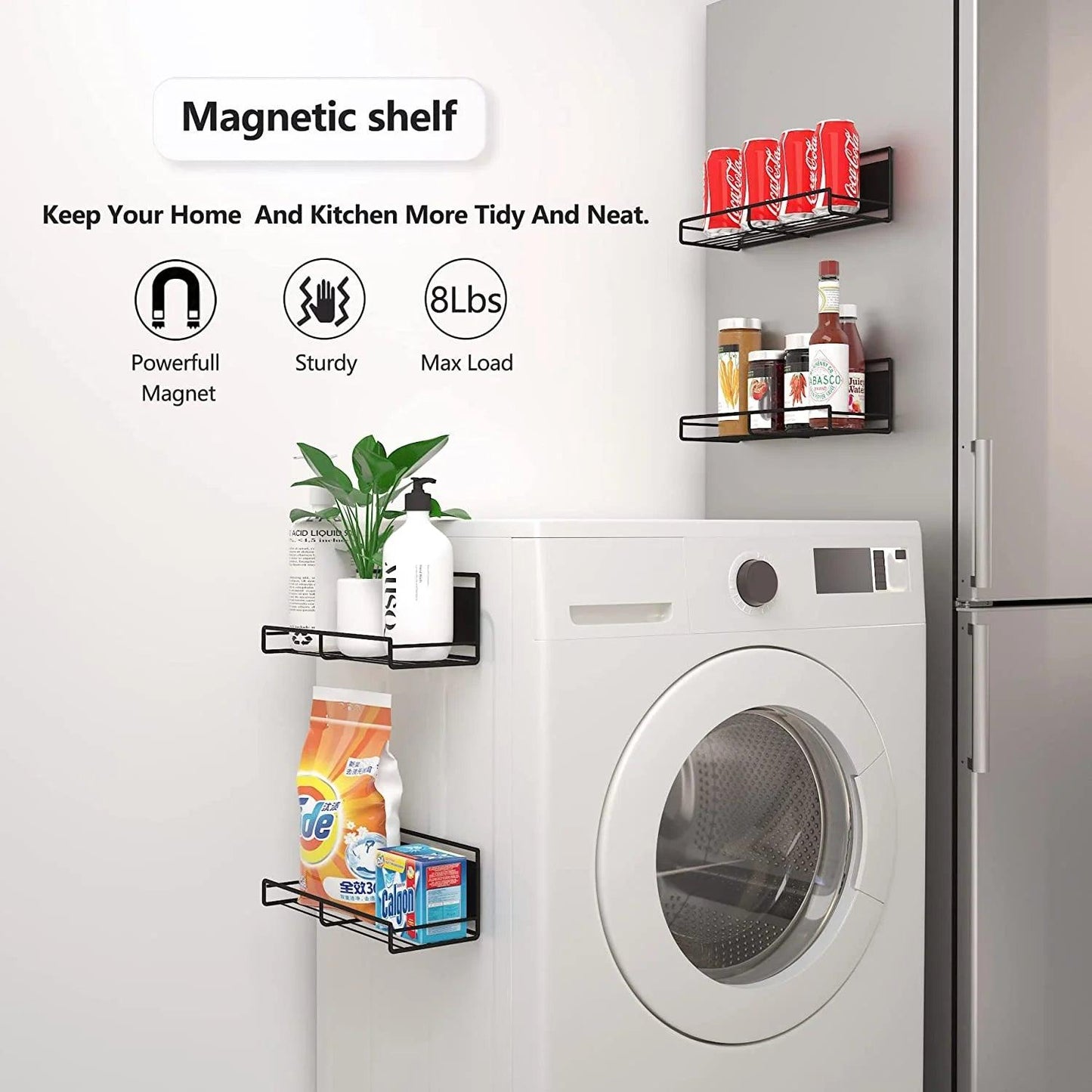Magnetic Spice Rack for Refrigerator - Set of 4 - District Goods
