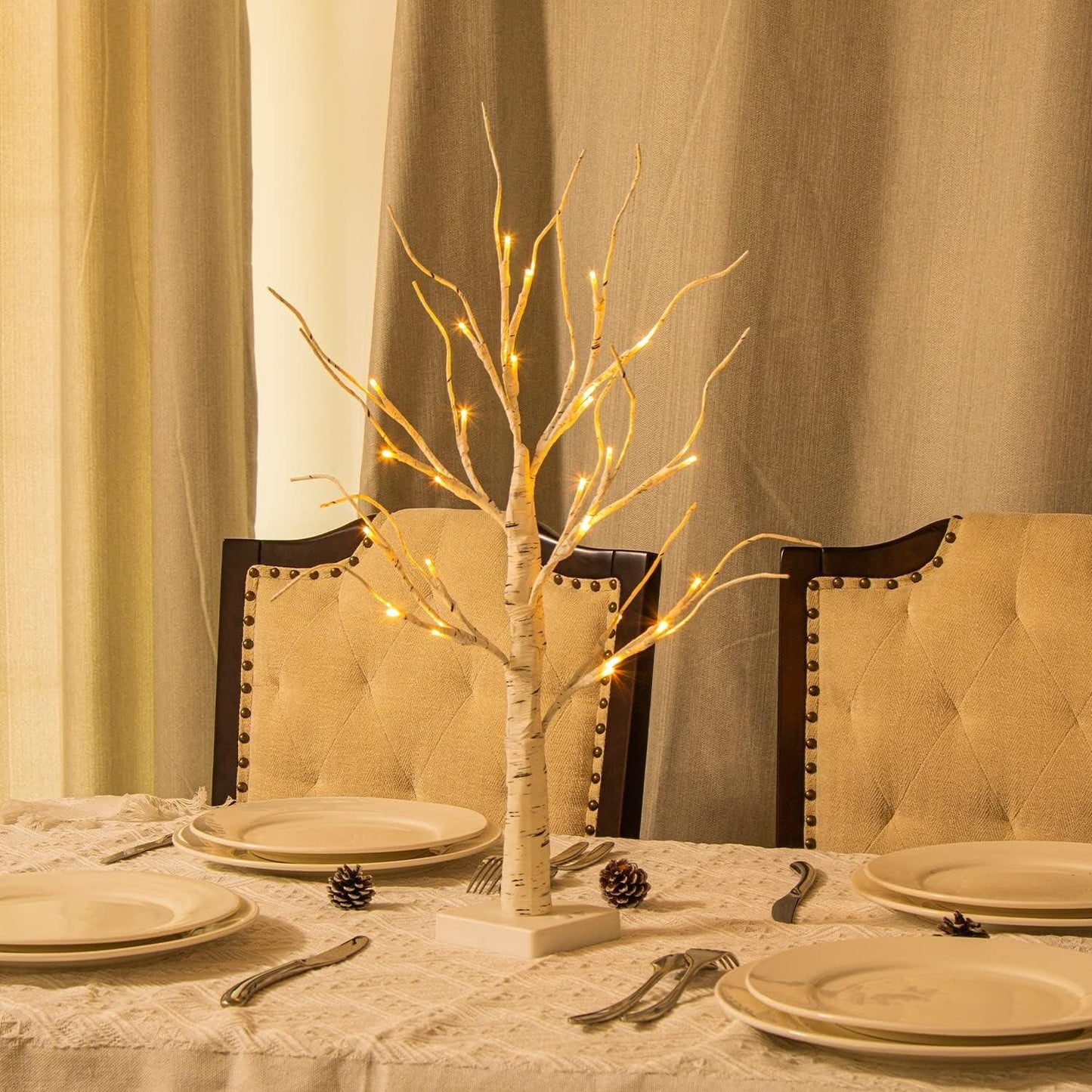 White Birch Tree with LED Lights and Timer - District Goods