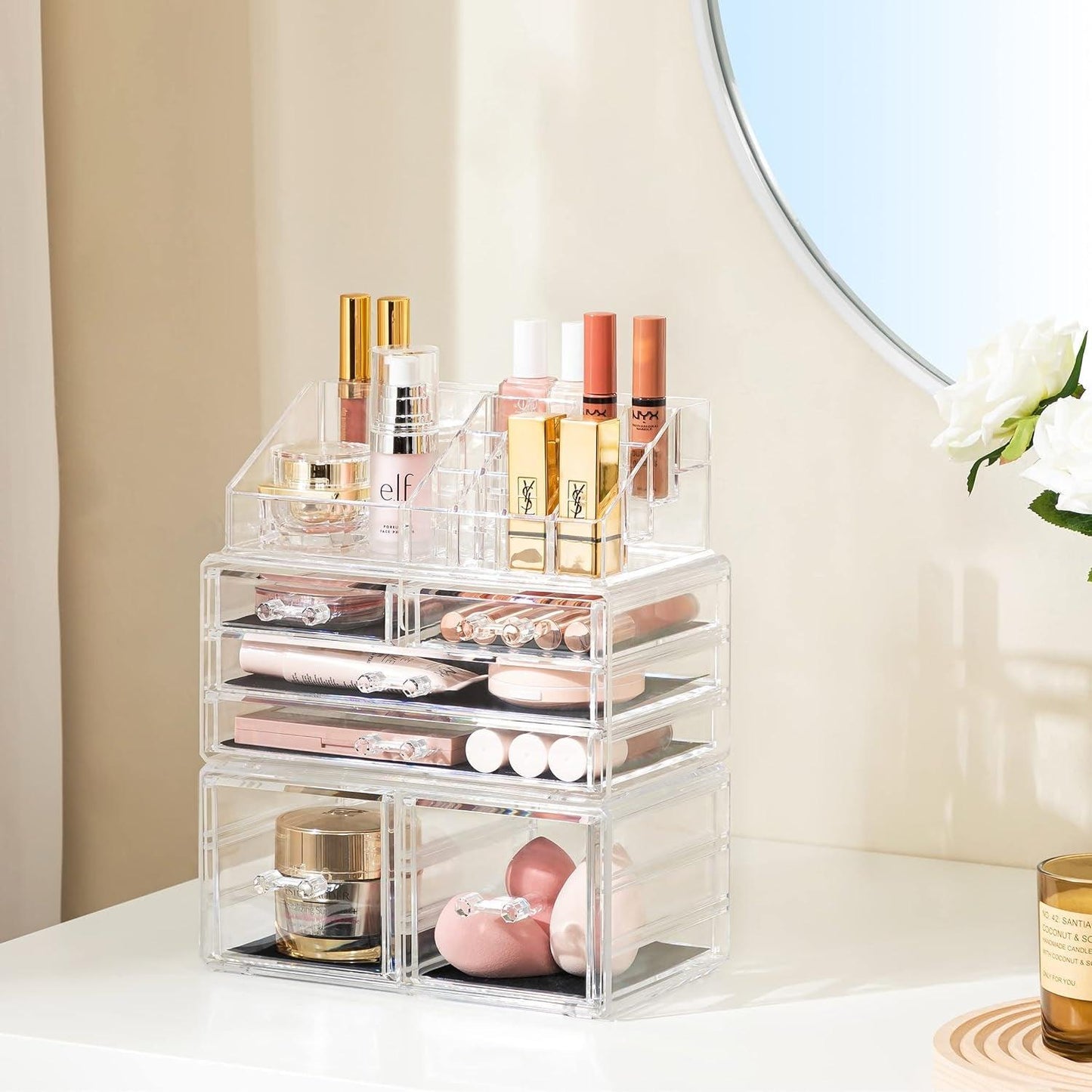 Clear Acrylic Makeup Storage Organizer with 6 Drawers - District Goods