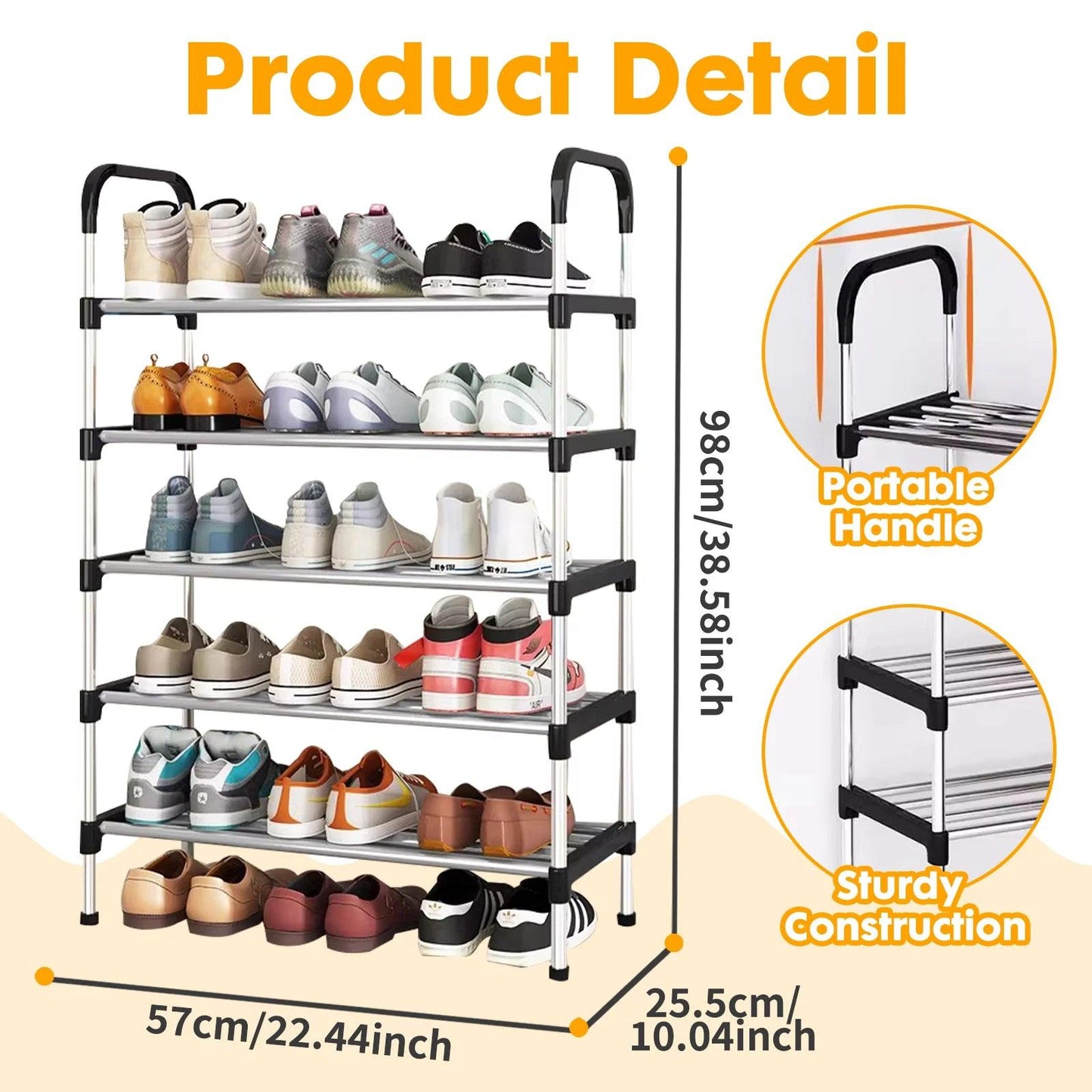 Stackable Metal Shoe Rack Organizer - District Goods