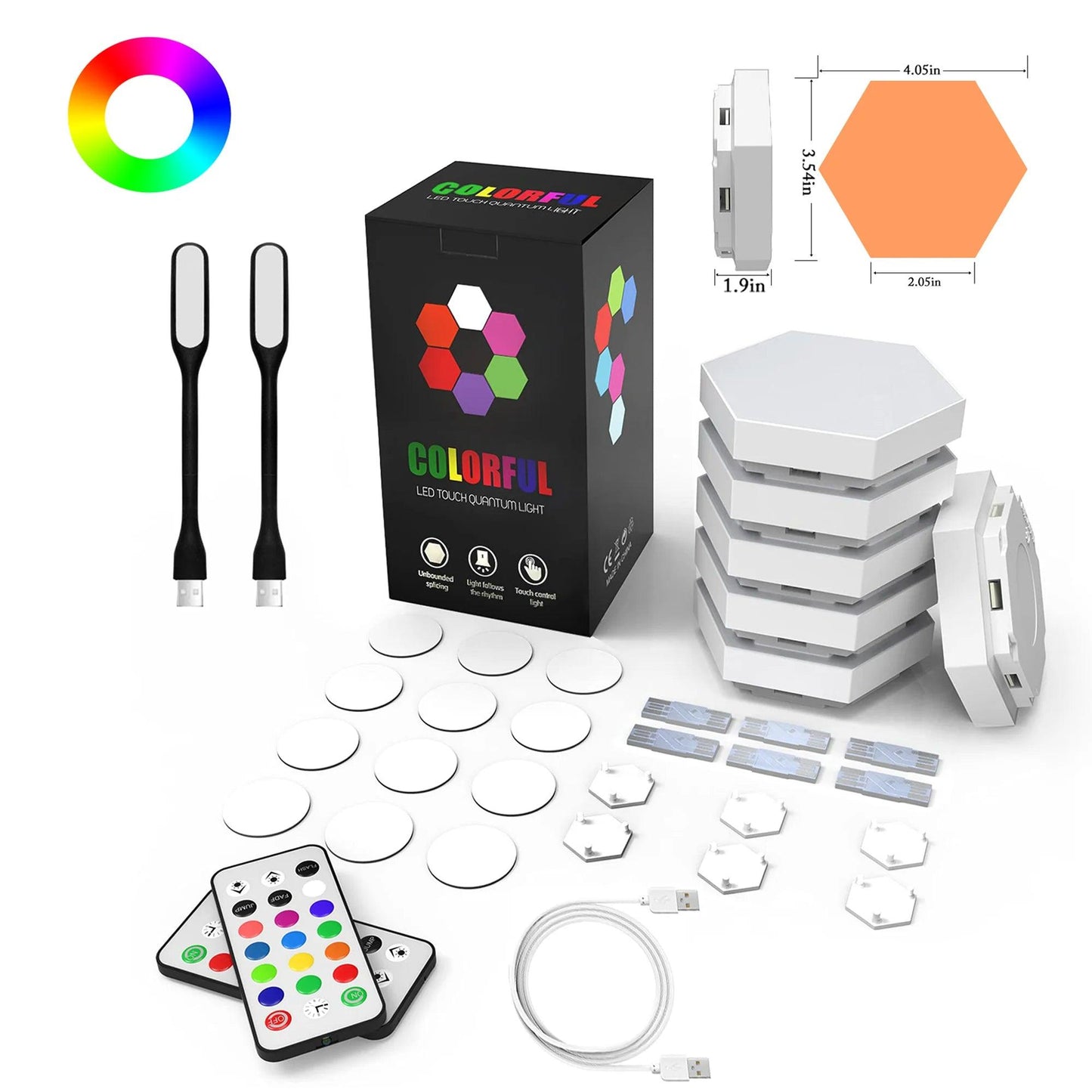 RGB LED Hexagon Wall Lights with Remote Control - District Goods