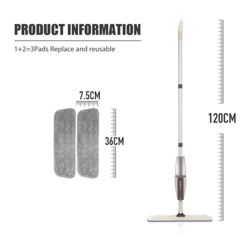 Rotating Spray Mop Broom Set with Reusable Microfiber Pads - District Goods