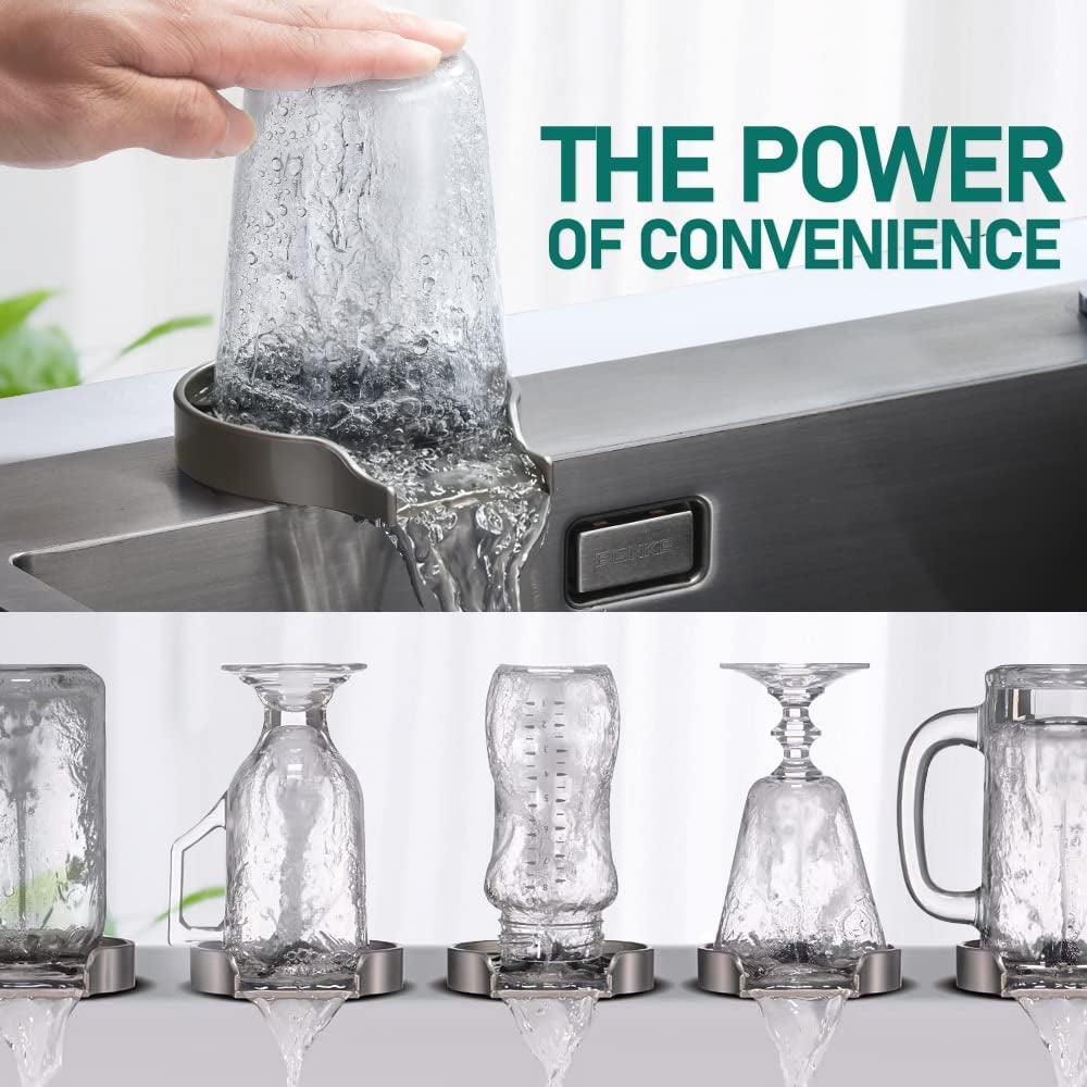 Brushed Nickel Glass Rinser for Kitchen - District Goods