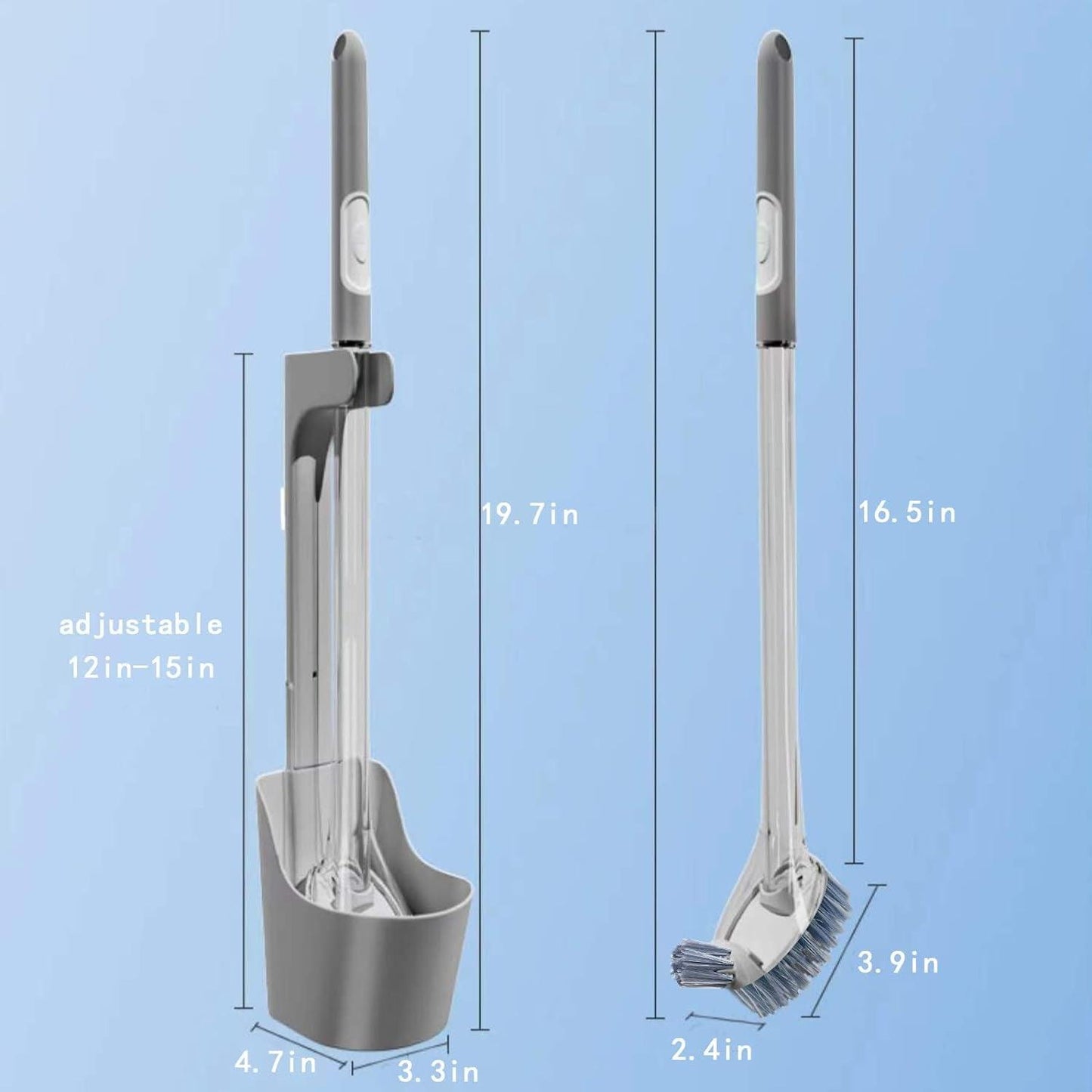 Bathroom Toilet Bowl Brush and Holder Set with Soap Dispenser - District Goods