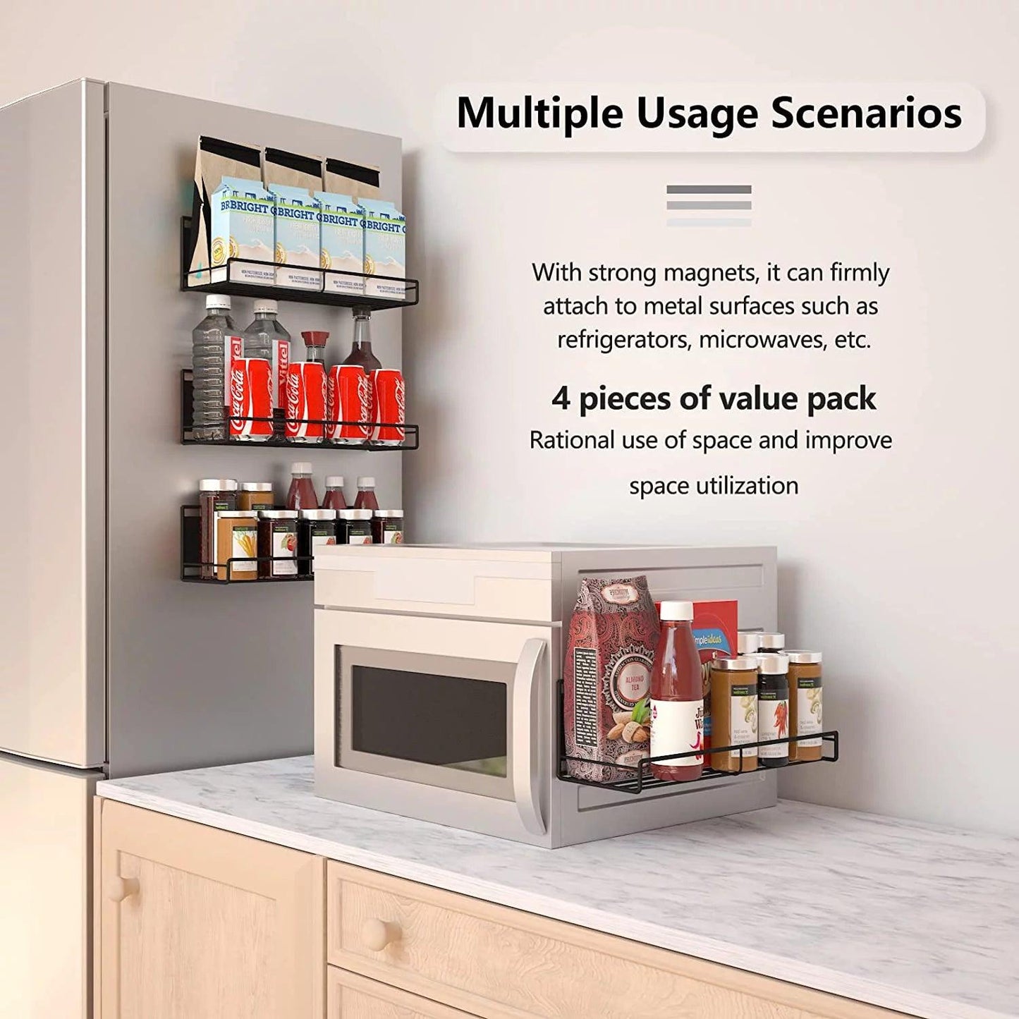 Magnetic Spice Rack for Refrigerator - Set of 4 - District Goods