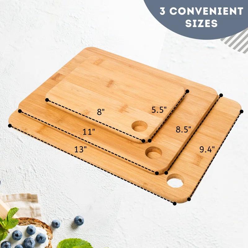 Lexi Home 3-Piece Bamboo Cutting Boards Set - District Goods