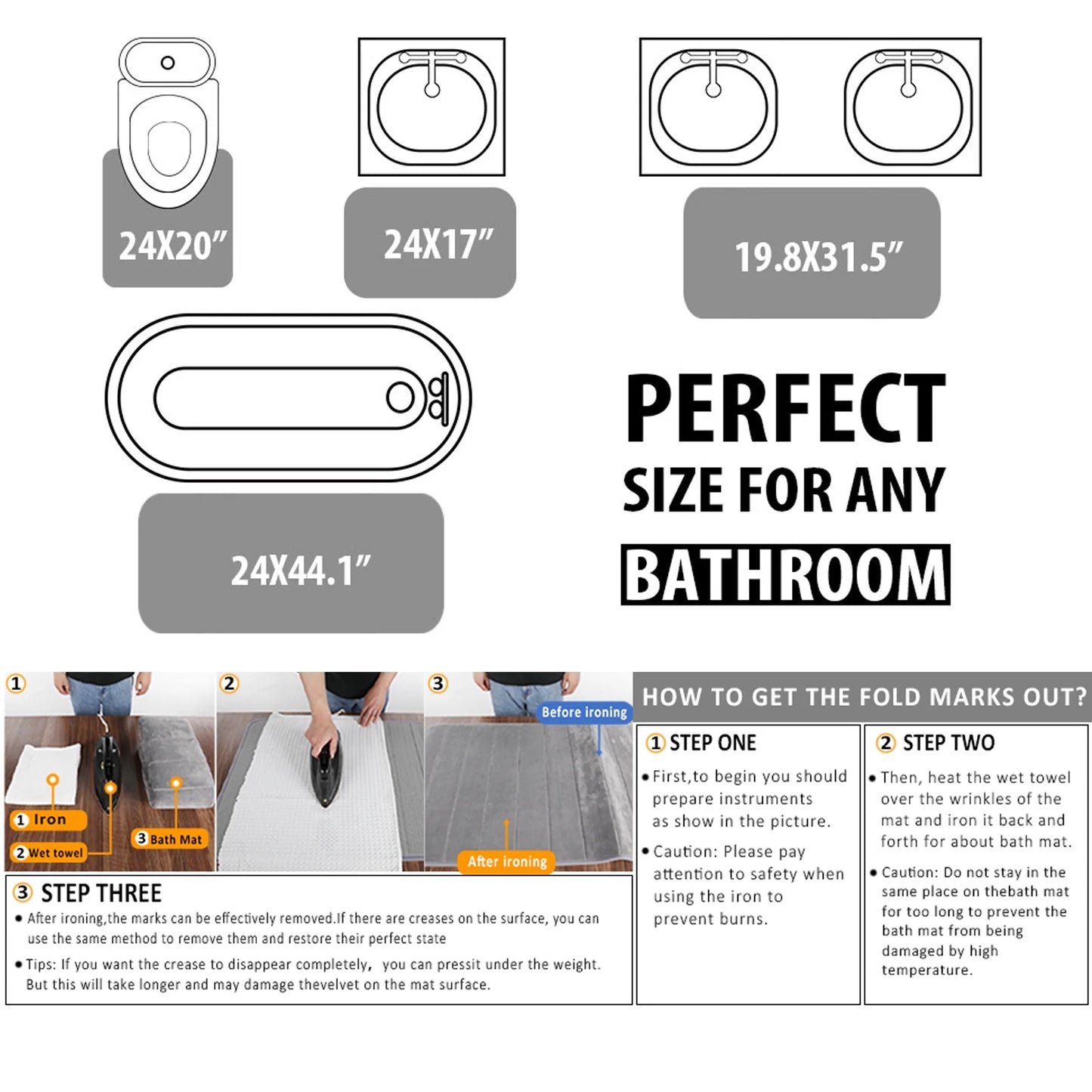 Luxury Memory Foam Bathroom Rug Set - Absorbent, Non-Slip, 3-Piece Set in Dark Gray - District Goods