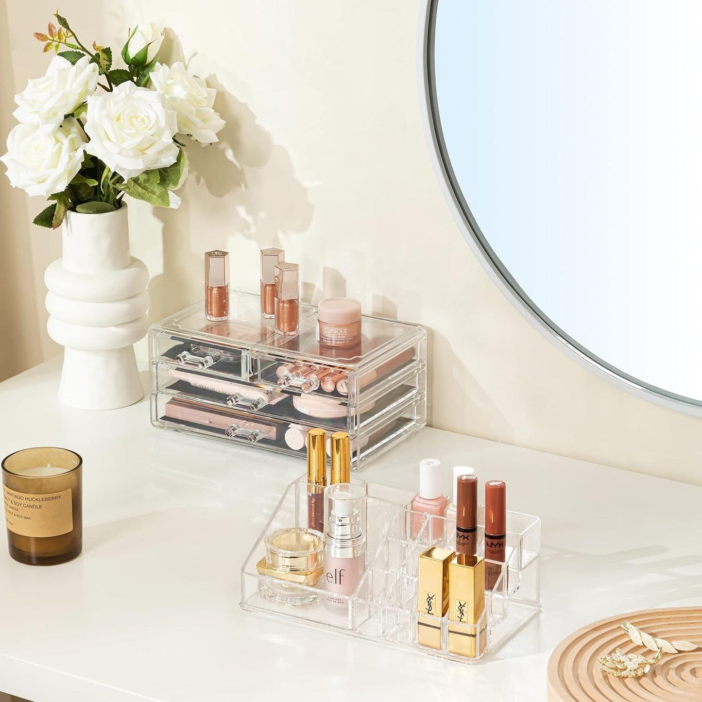 Clear Acrylic Makeup Storage Organizer with 4 Drawers - District Goods