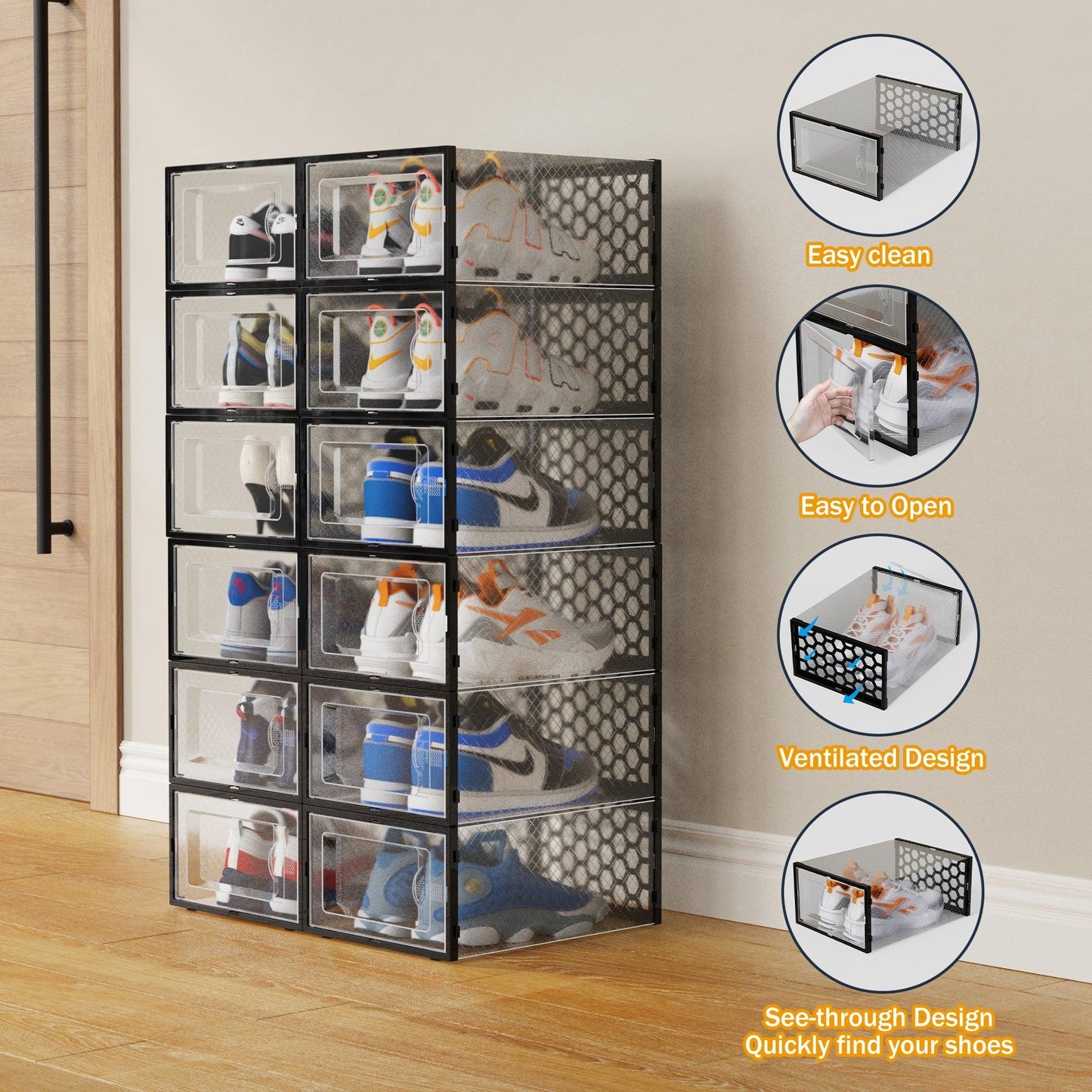 Shoe Storage Boxes - Set of 12 - District Goods