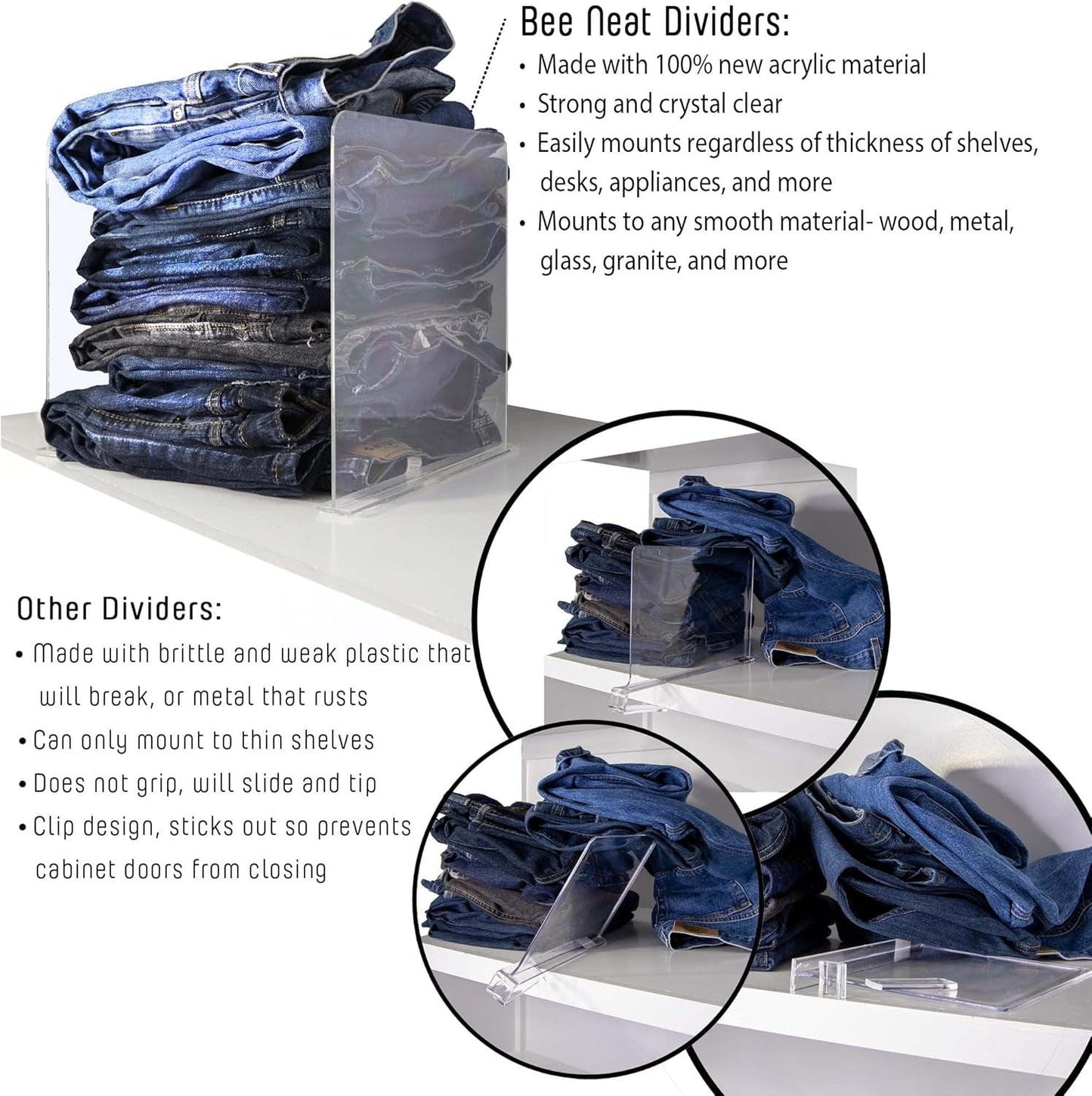 Acrylic Clear Shelf Dividers - District Goods