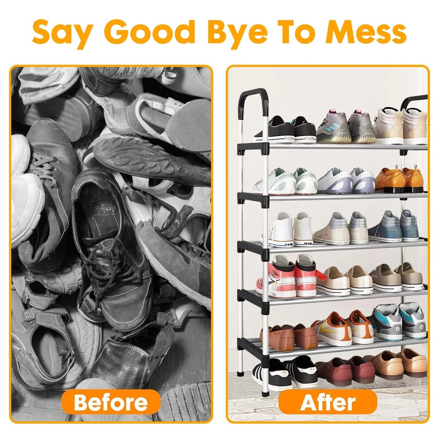 Stackable Metal Shoe Rack Organizer - District Goods