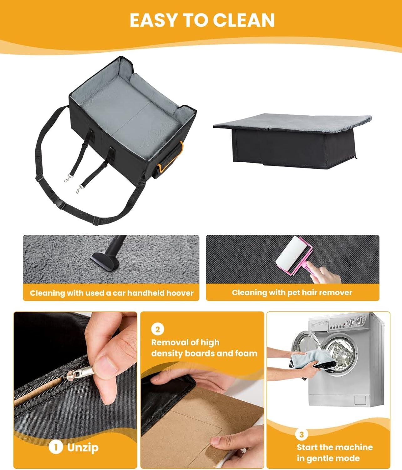 Pet Car Booster Seat for Small Dogs and Cats with Adjustable Strap - District Goods