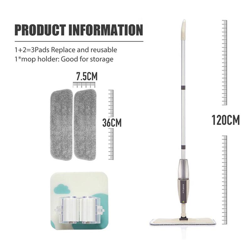Rotating Spray Mop Broom Set with Reusable Microfiber Pads - District Goods