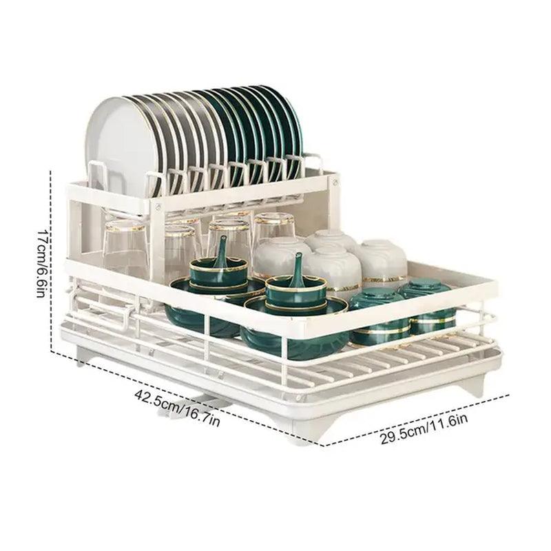 Kitchen Dish Drying Rack with Drain Basket and Drainboard - District Goods