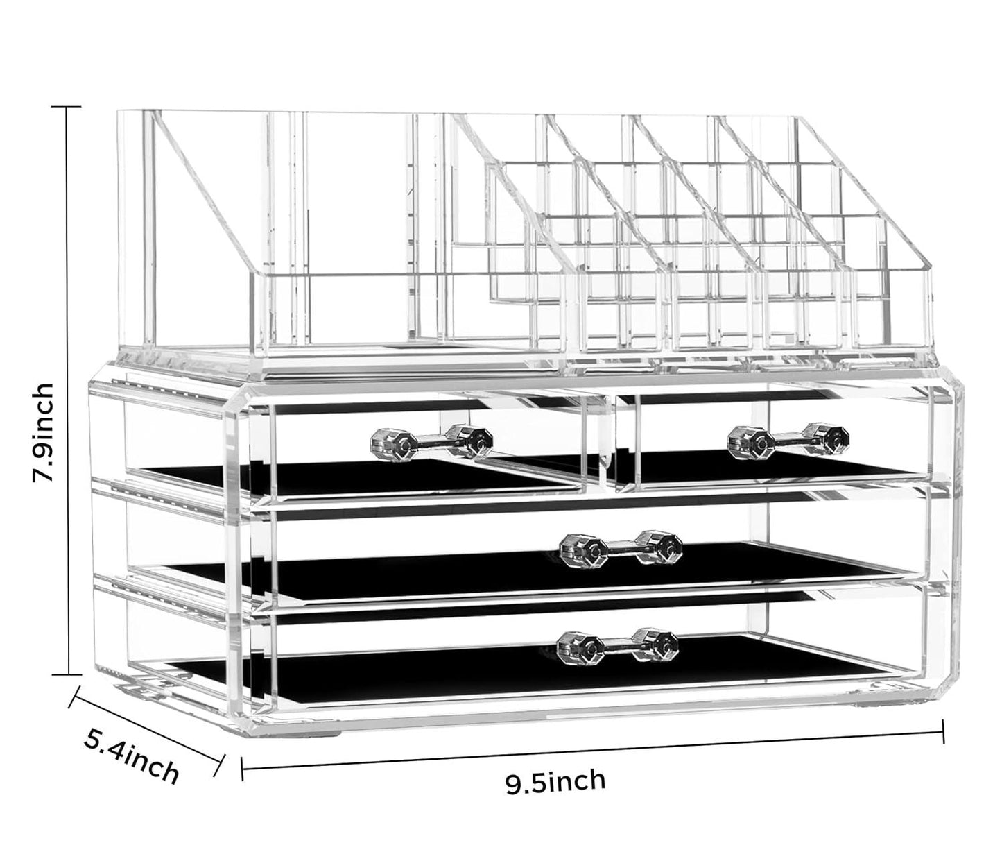 Clear Acrylic Makeup Storage Organizer with 4 Drawers - District Goods