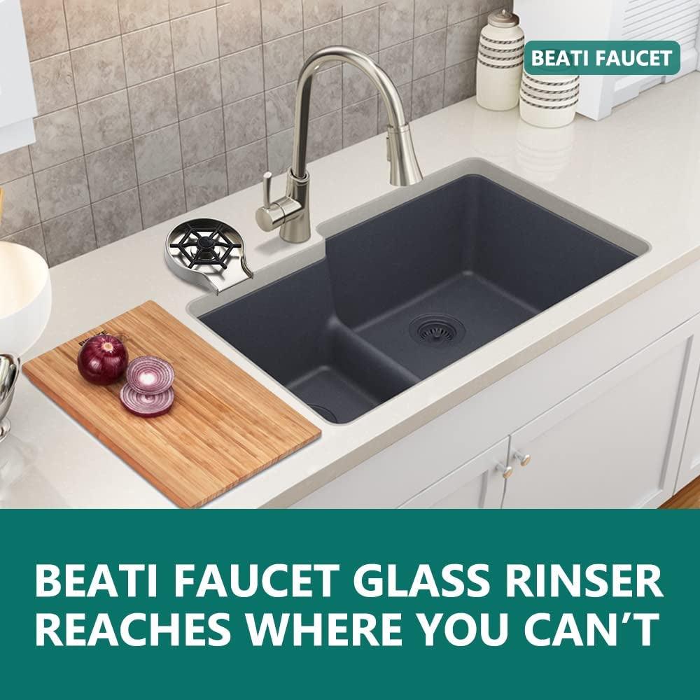 Brushed Nickel Glass Rinser for Kitchen - District Goods