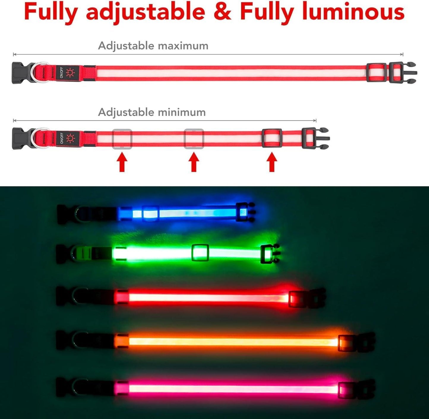 LED Dog Collar with Adjustable Brightness and Safety Features - District Goods