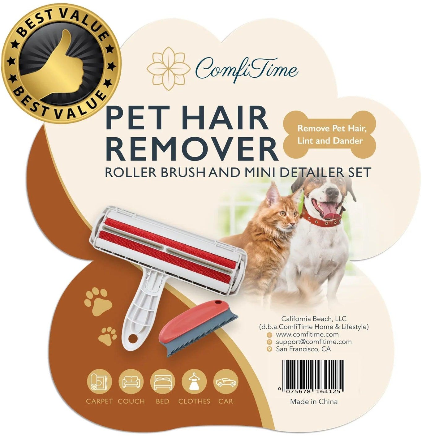 Reusable Pet Hair Roller and Detailer Set - District Goods