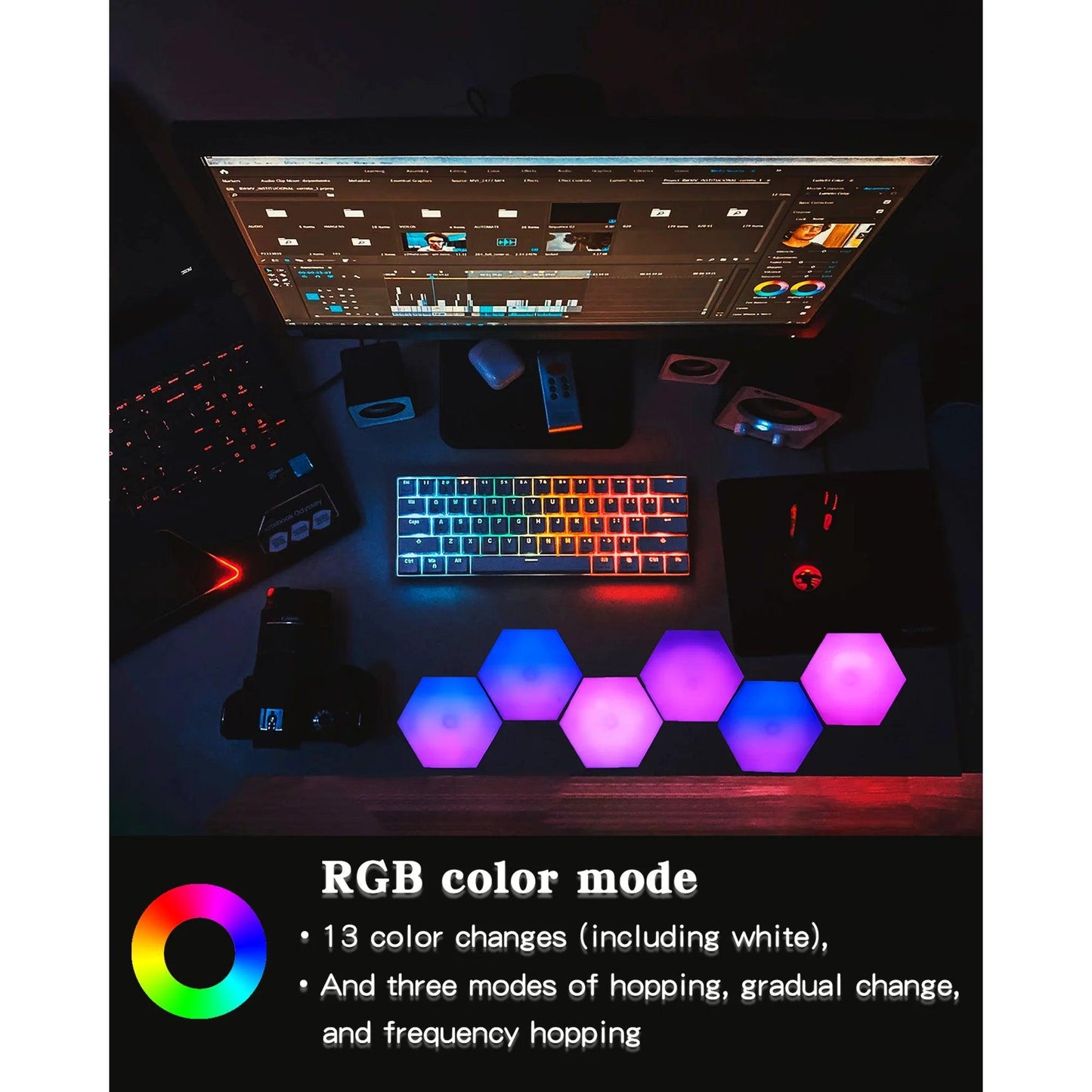 RGB LED Hexagon Wall Lights with Remote Control - District Goods