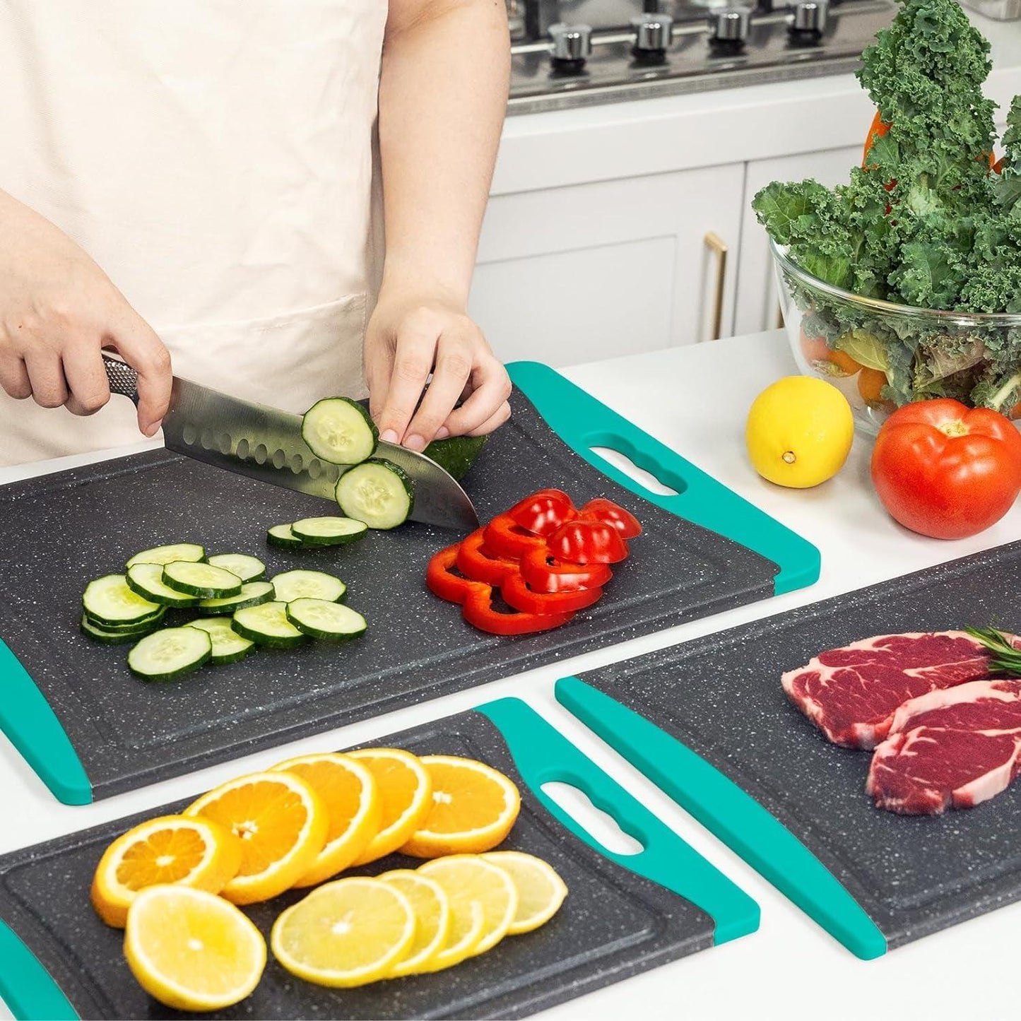 Set of 3 Extra Large Plastic Cutting Boards - District Goods