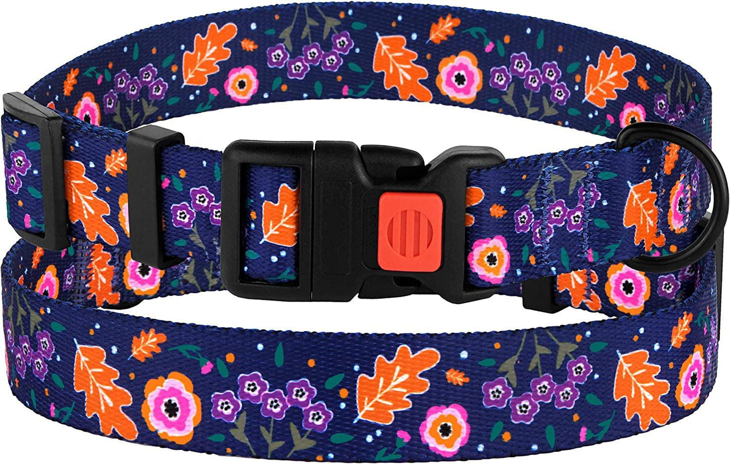 Adjustable Floral Dog Collar with Nylon Pattern - District Goods