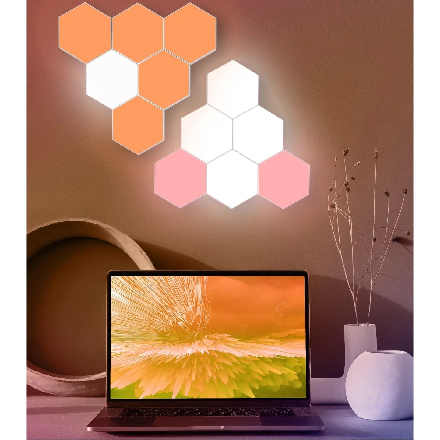 RGB LED Hexagon Wall Lights with Remote Control - District Goods