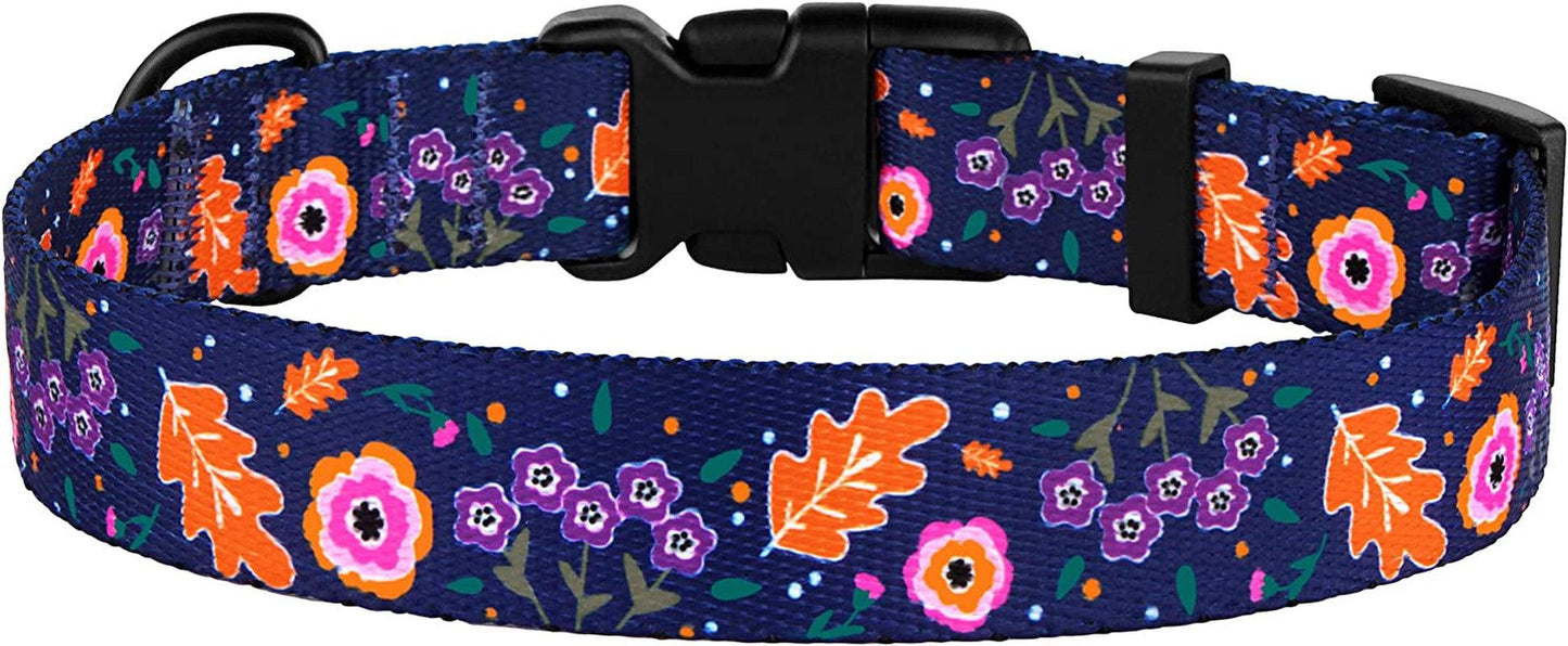 Adjustable Floral Dog Collar with Nylon Pattern - District Goods