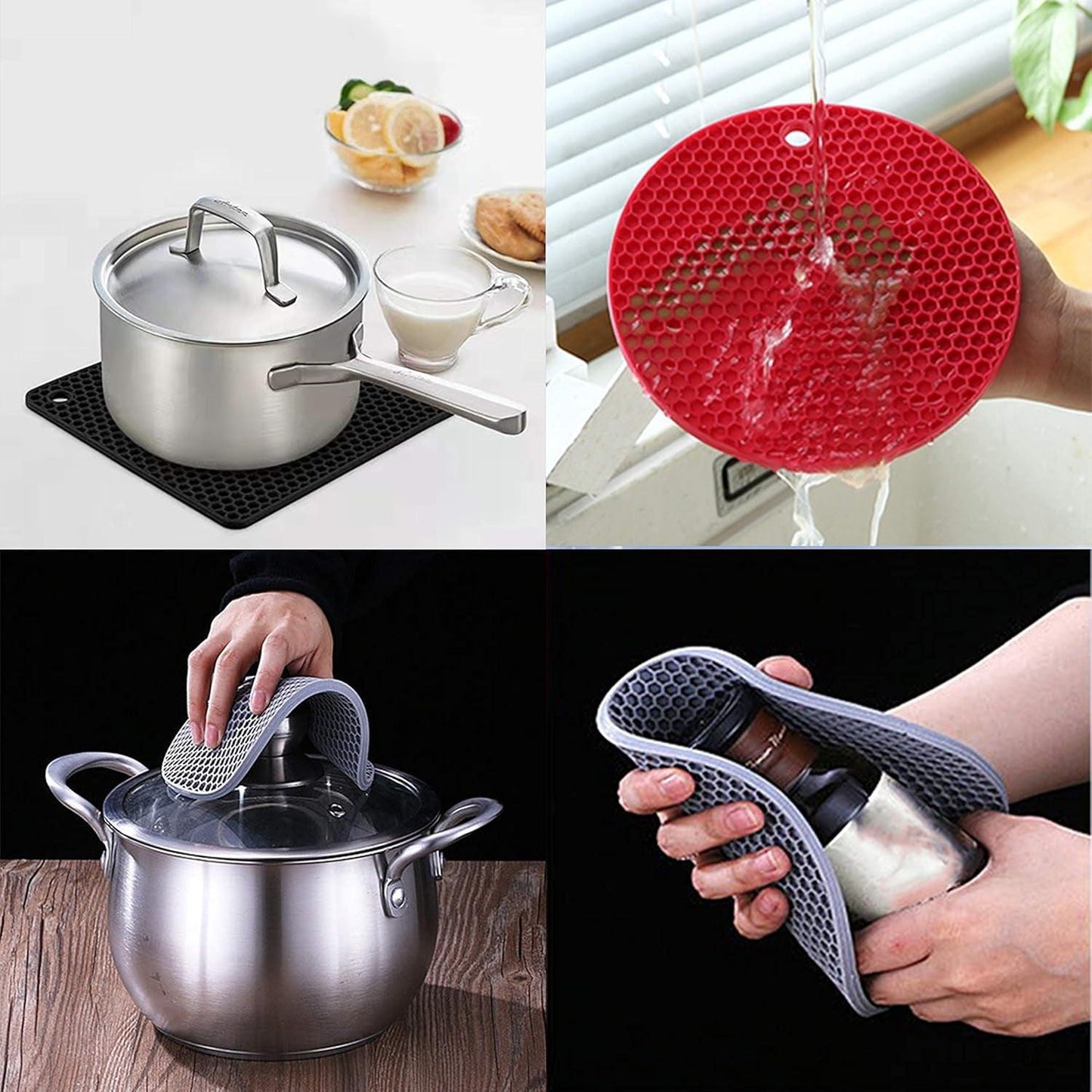 Silicone Trivet Pot Mats Non-Slip Heat Resistant Kitchen Hot Pads - District Goods