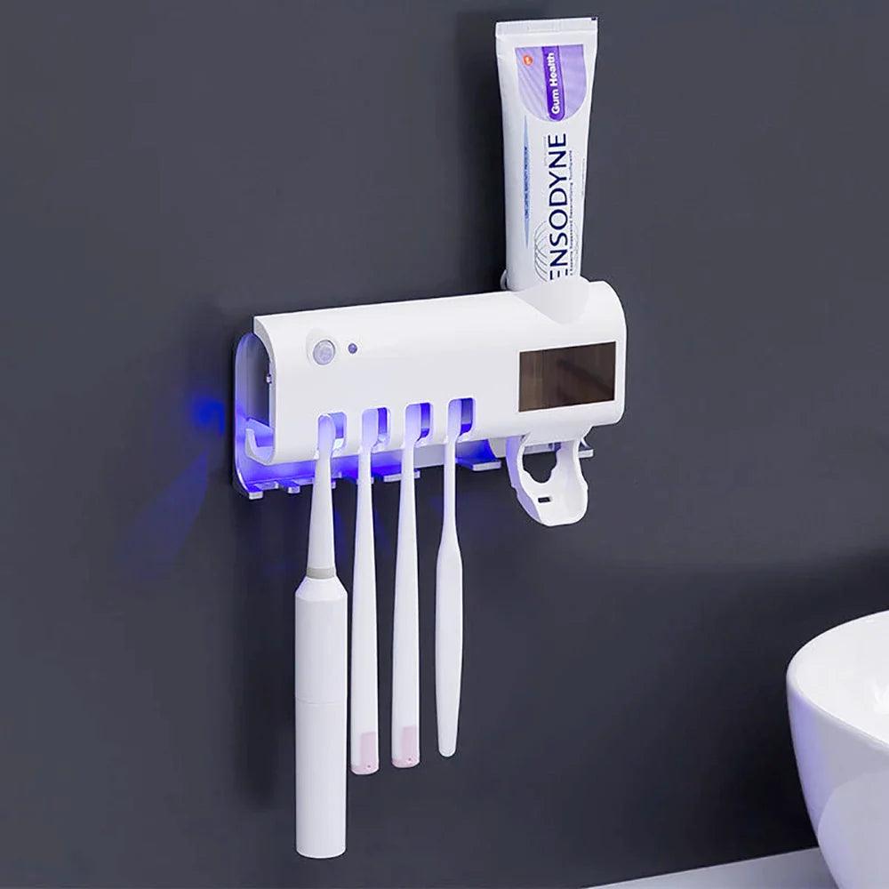 UV Light Sterilizer Toothbrush Holder Cleaner & Automatic Toothpaste Dispenser - District Goods