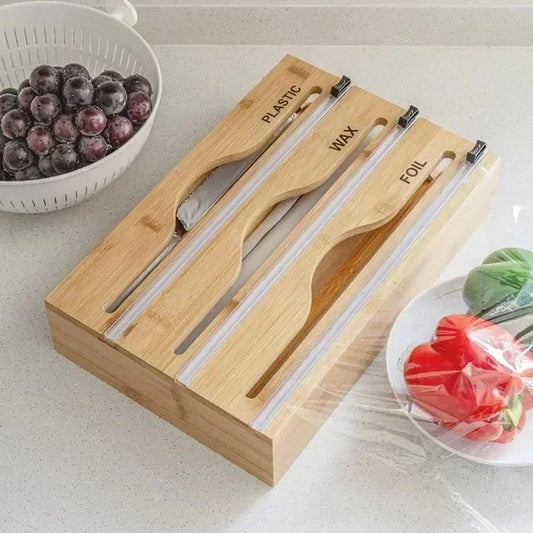 Wall Mounted Wooden Cling Film Cutter - District Goods