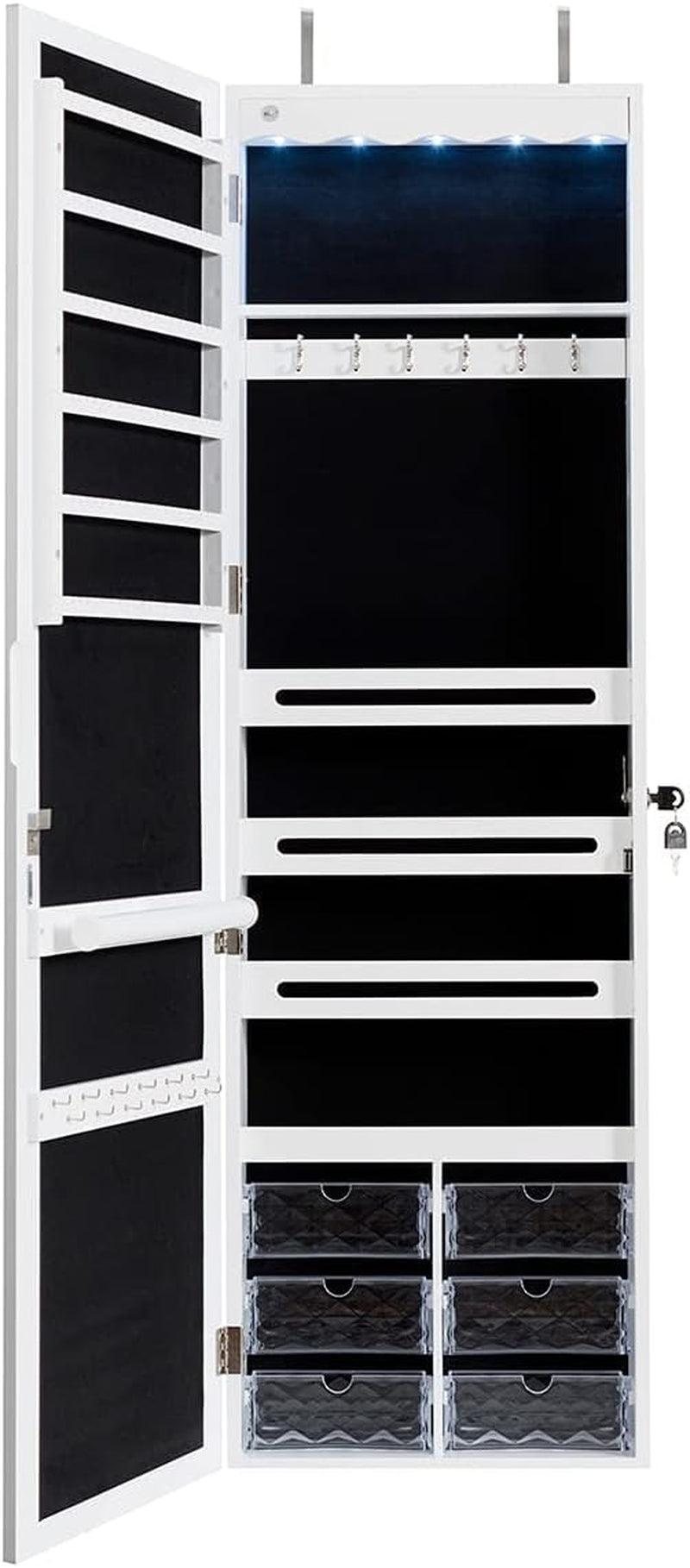 Wall-Mounted Jewelry Cabinet Armoire with Full-Length Mirror - District Goods