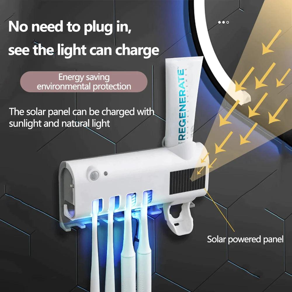 UV Light Sterilizer Toothbrush Holder Cleaner & Automatic Toothpaste Dispenser - District Goods