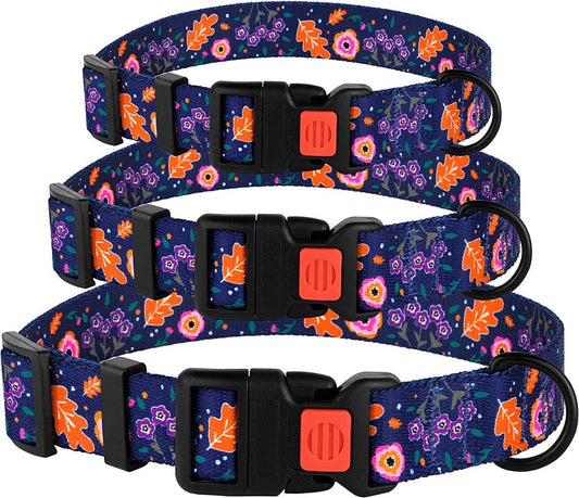 Adjustable Floral Dog Collar with Nylon Pattern - District Goods