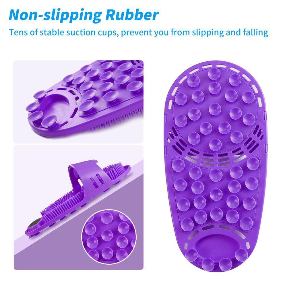 Silicone Shower Foot Scrubber with Soft Bristles and Non-Slip Suction Cups - District Goods