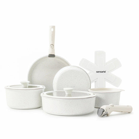 Nonstick Induction Cookware Set with Detachable Handles 14-Piece - District Goods