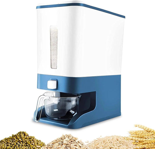 Large Capacity Rice Dispenser with Measuring Cylinder and Lid - District Goods