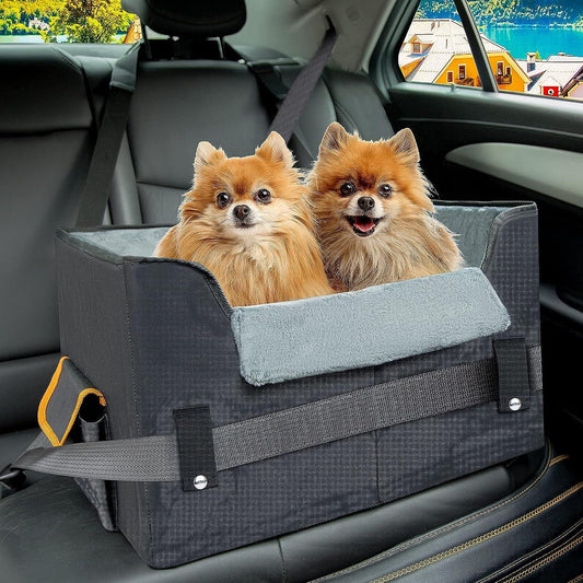 Pet Car Booster Seat for Small Dogs and Cats with Adjustable Strap - District Goods