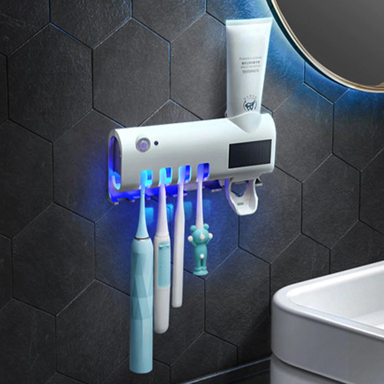UV Light Sterilizer Toothbrush Holder Cleaner & Automatic Toothpaste Dispenser - District Goods