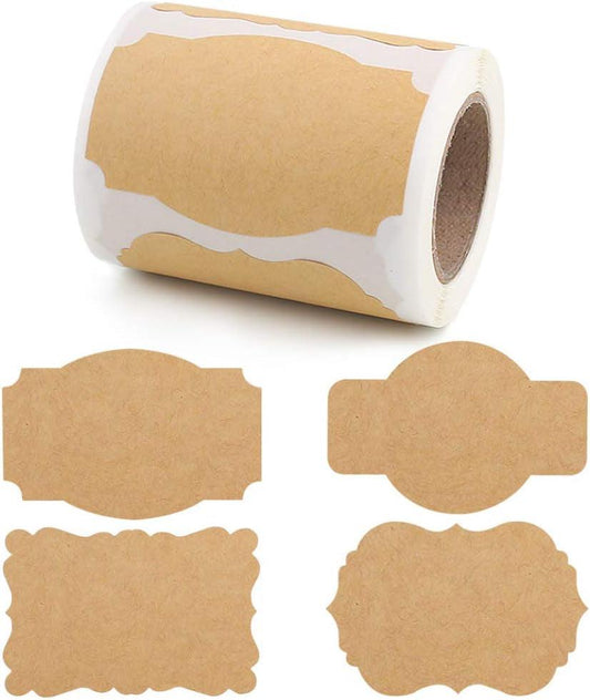 Kraft Paper Gift Tags with Blank Label Stickers - District Goods
