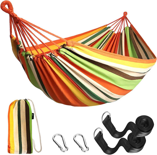 Portable Garden Cotton Hammock with Tree Straps - District Goods